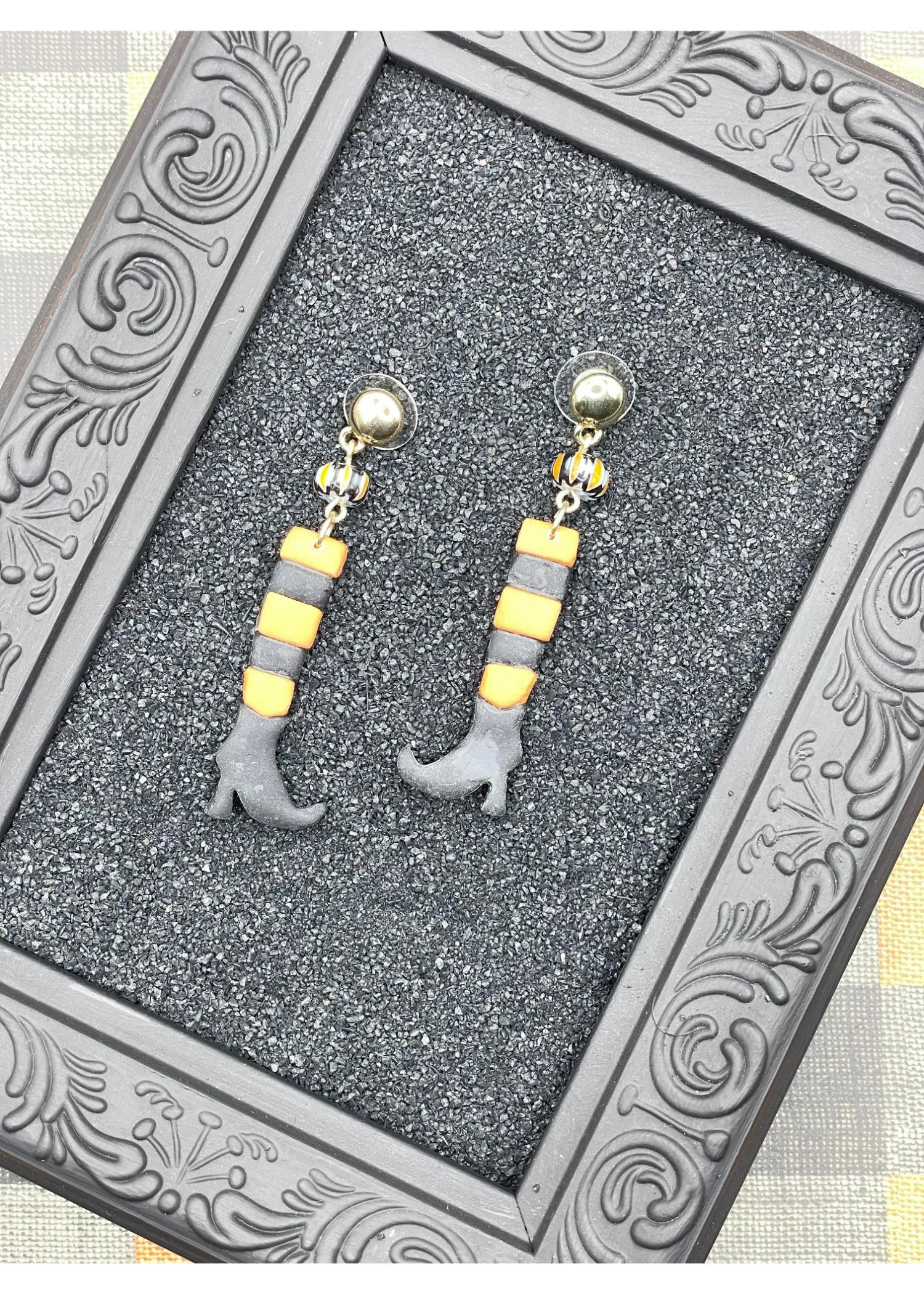 Salem Witch Stockings Dangle Earrings sold by Modcloth product image thumbnail 3