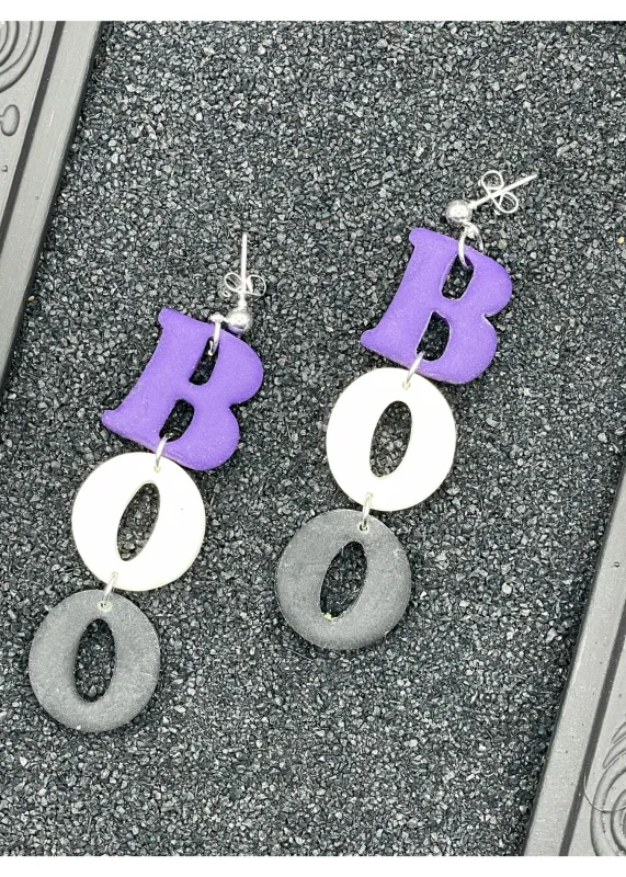 Salem BOO Dangle Earrings sold by Modcloth