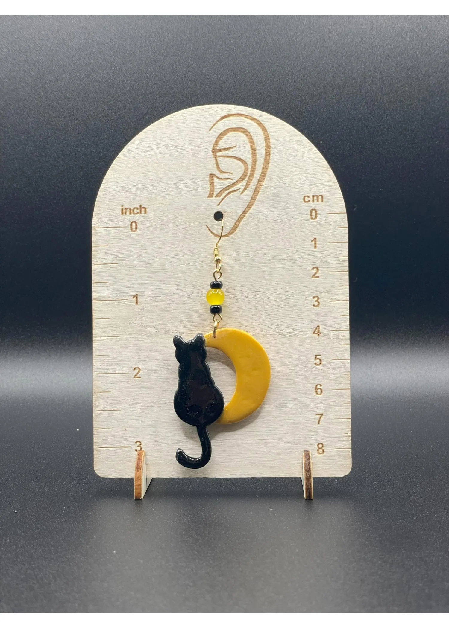 Salem Black Cat Moon Earrings sold by Modcloth product image thumbnail 2