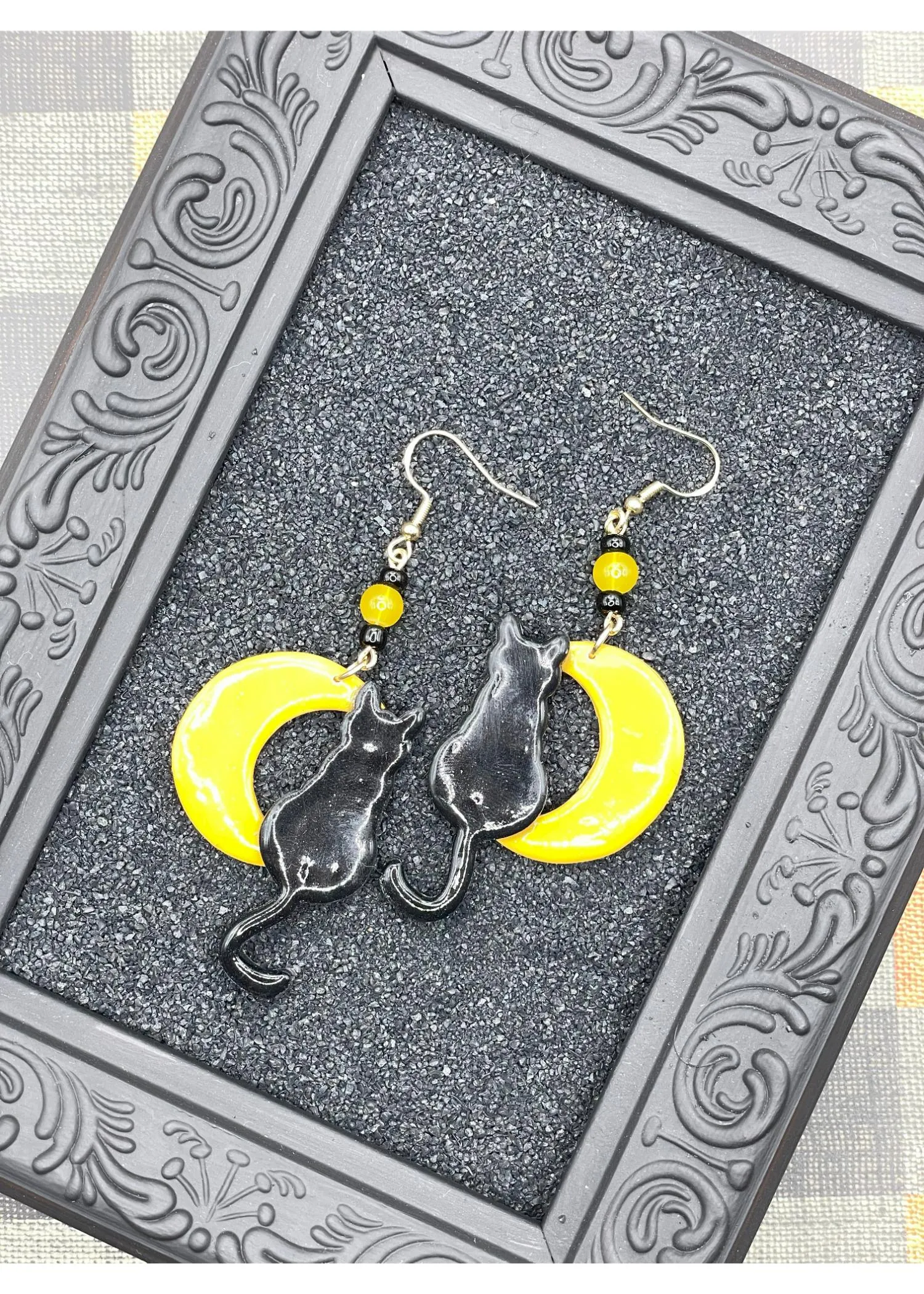 Salem Black Cat Moon Earrings sold by Modcloth product image thumbnail 3