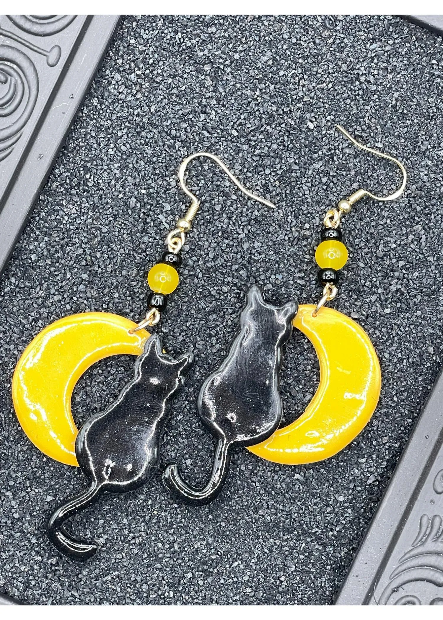 Salem Black Cat Moon Earrings sold by Modcloth