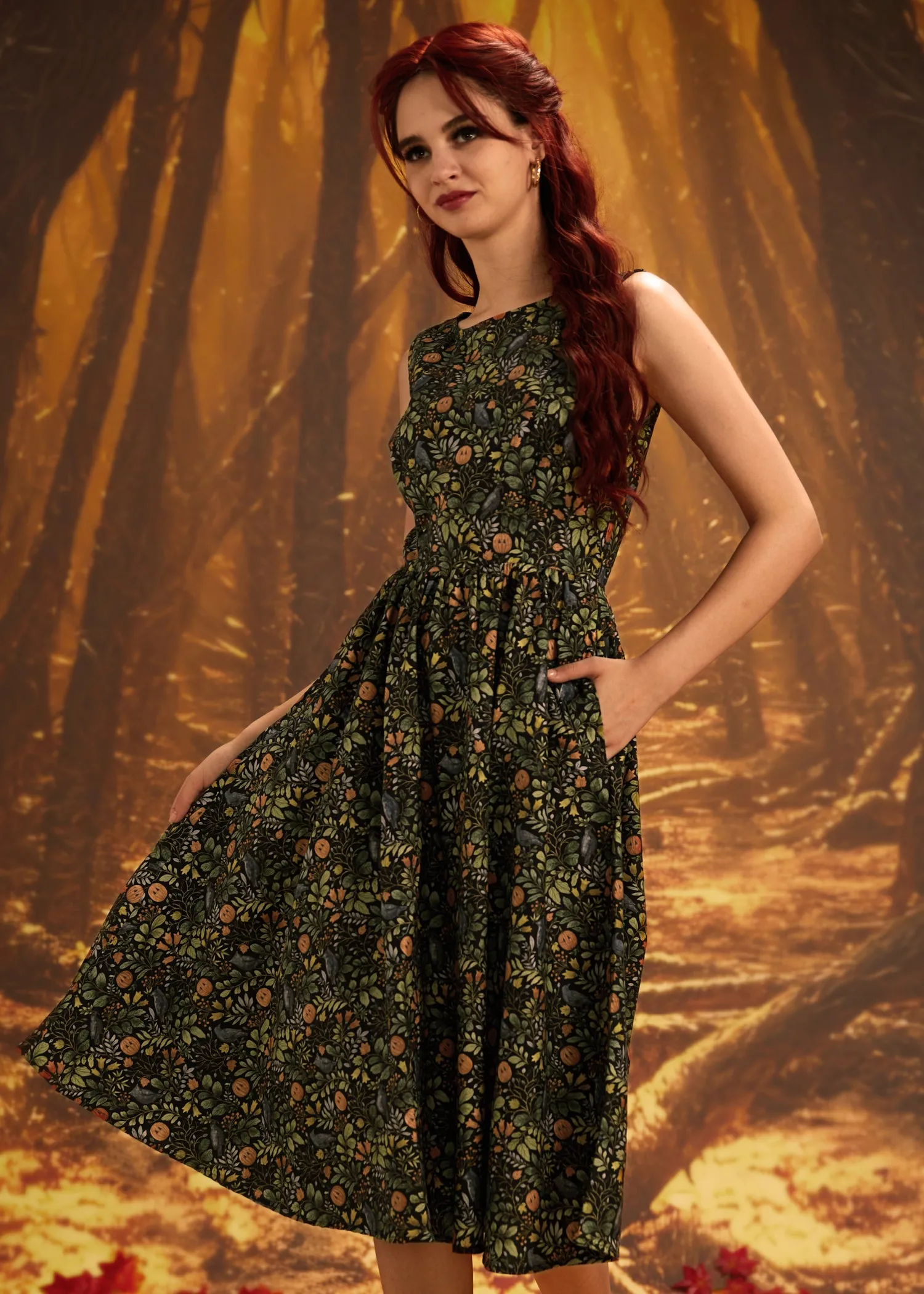 Pumpkin Foliage Midi Dress sold by Modcloth