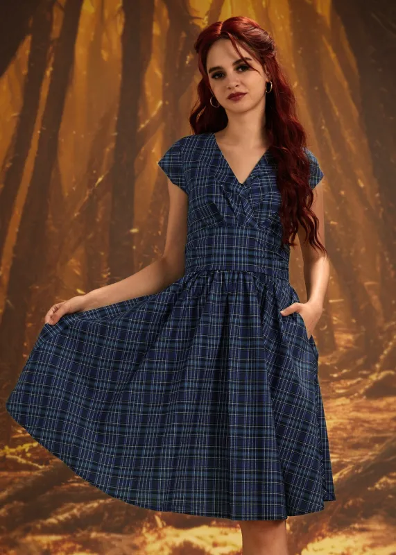 Blue Plaid Greta Dress sold by Modcloth