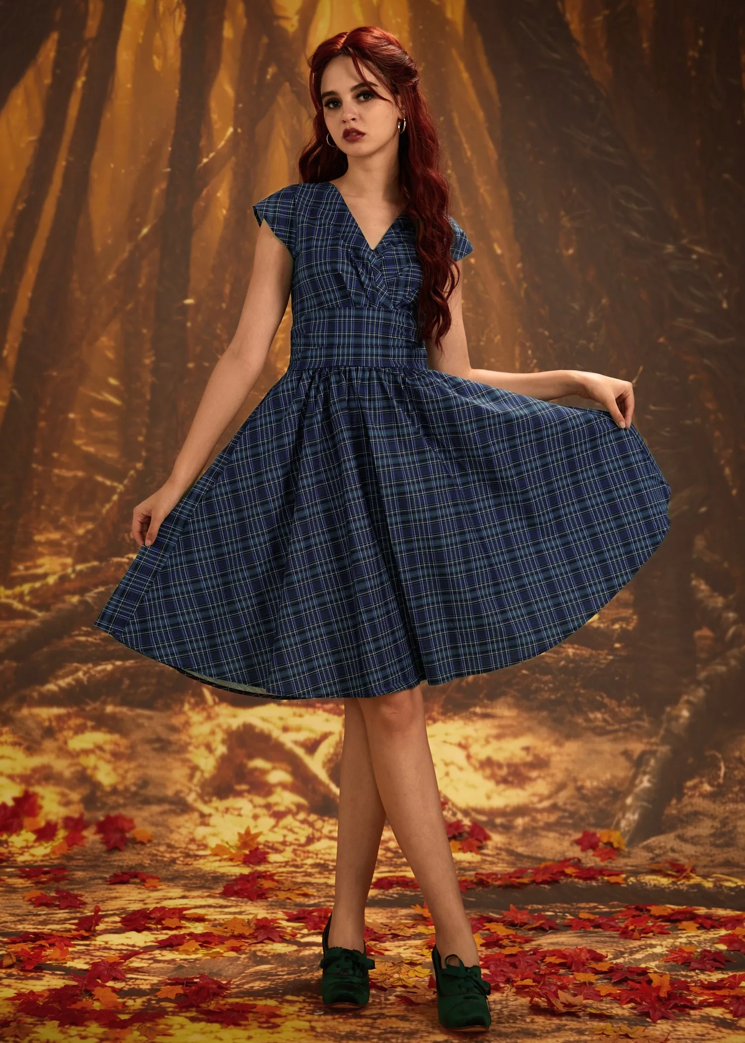 Blue Plaid Greta Dress sold by Modcloth product image thumbnail 2