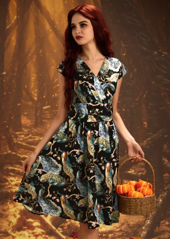 Peacock on Branches Greta Dress sold by Modcloth
