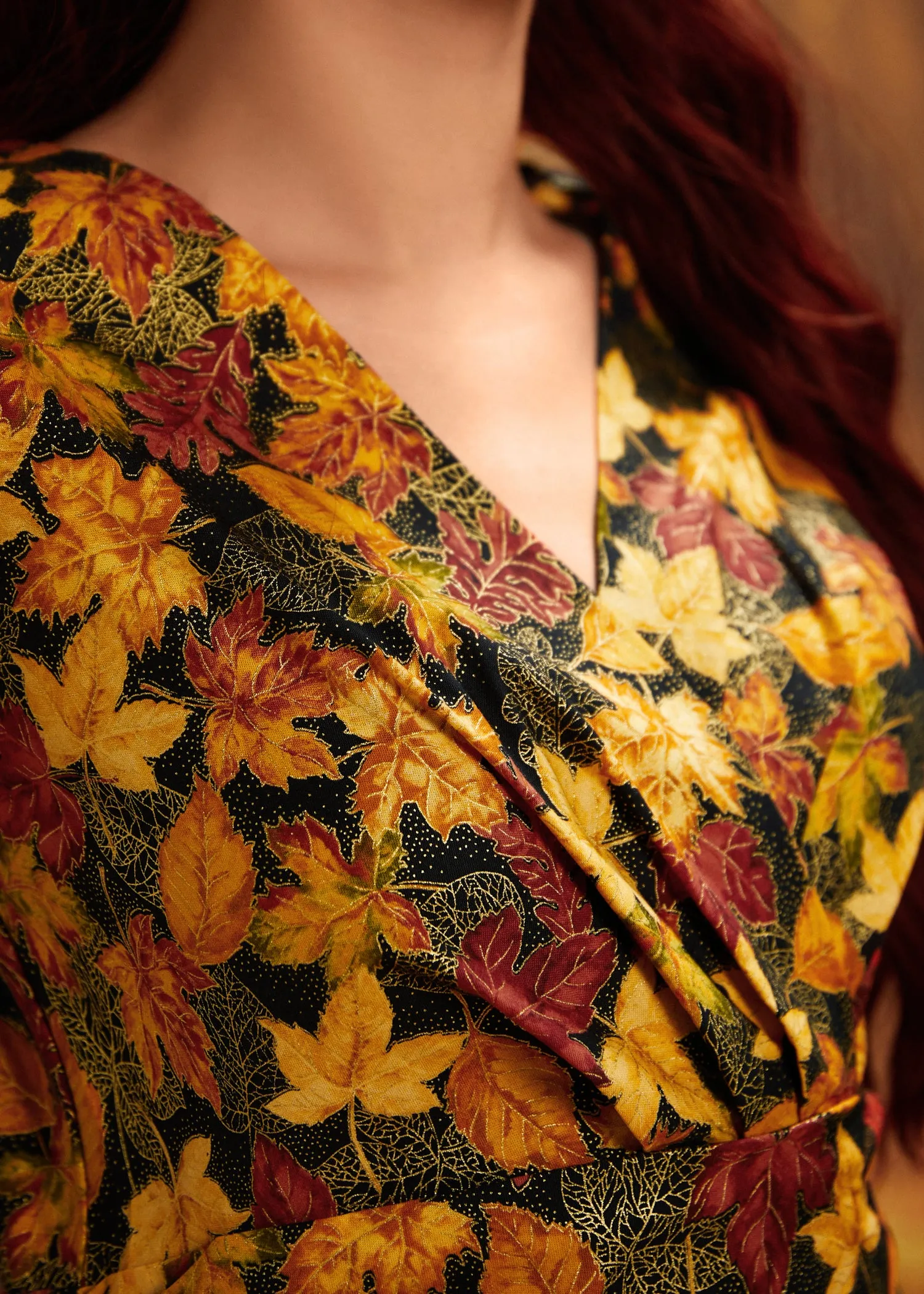 Greta Surplice Dress in Leaves sold by Modcloth product image thumbnail 3