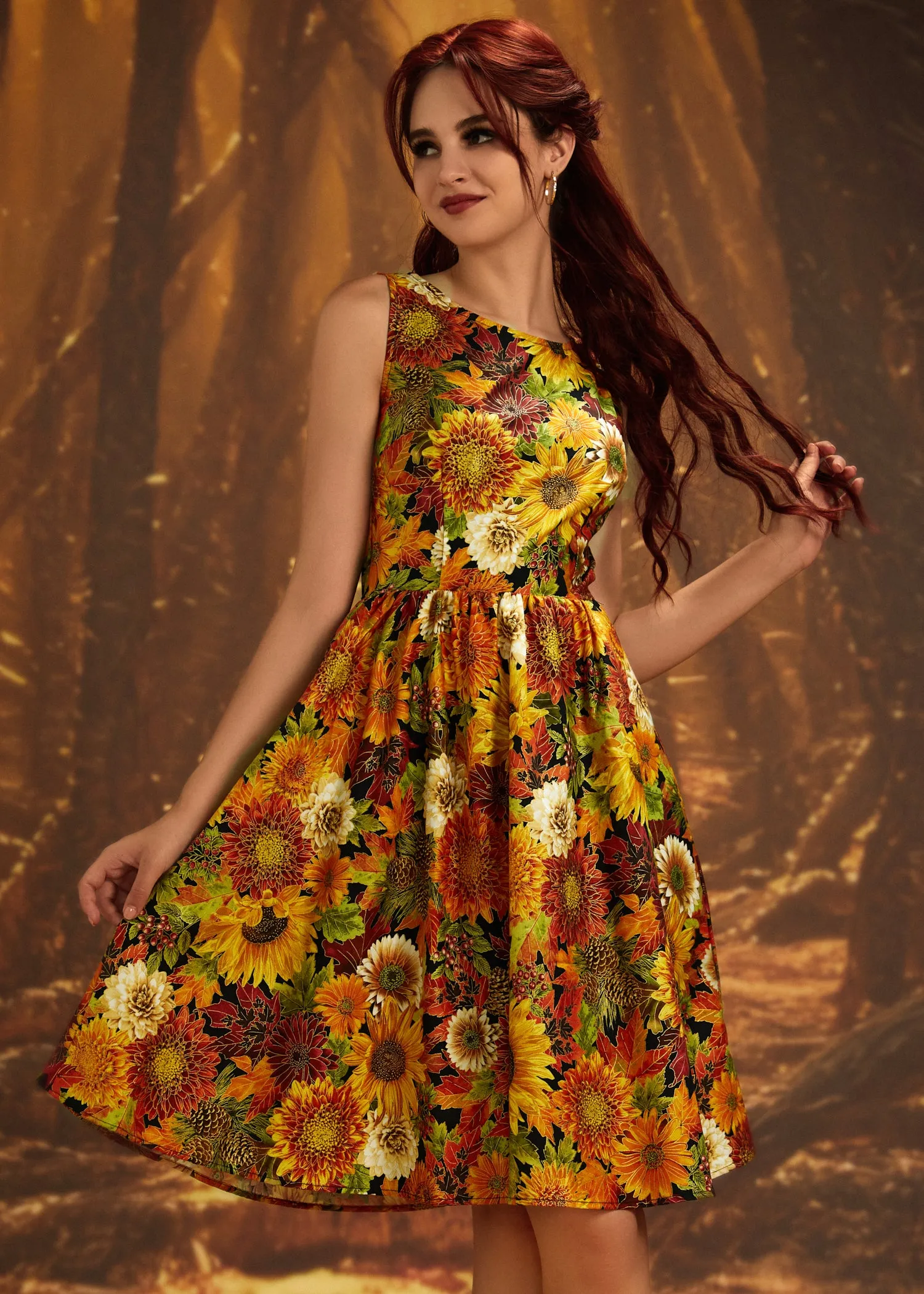 Sunflower Floral Vintage Dress sold by Modcloth product image thumbnail 3