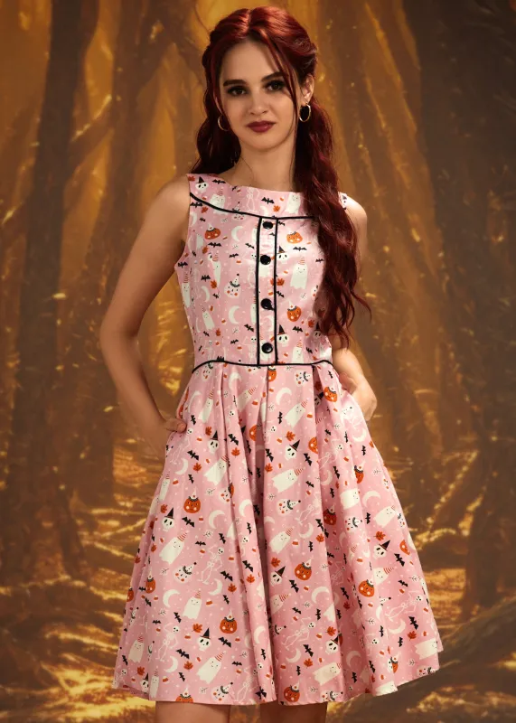 Elizabeth Dress in Pink Halloween sold by Modcloth
