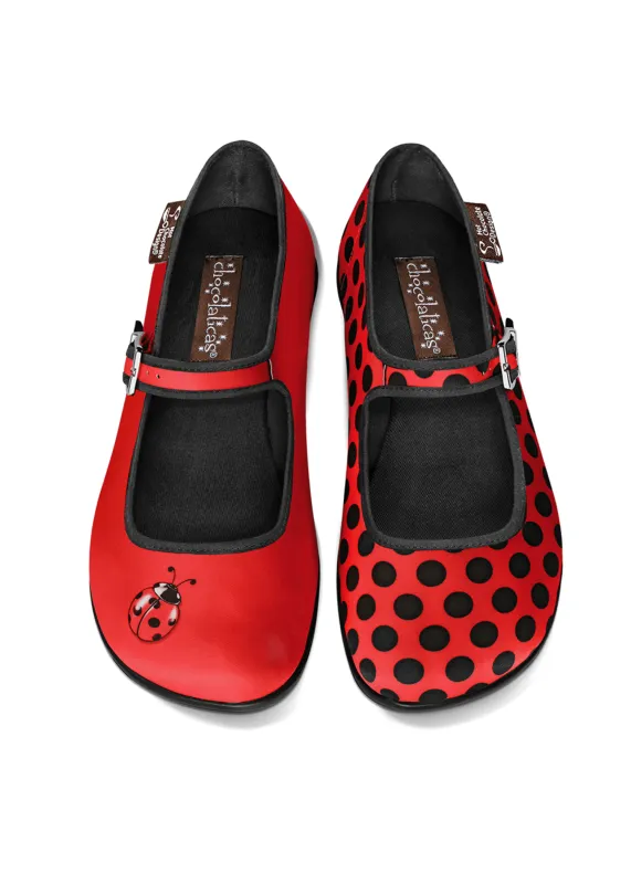 Chocolaticas® Ladybug Women's Mary Jane Flat sold by Modcloth