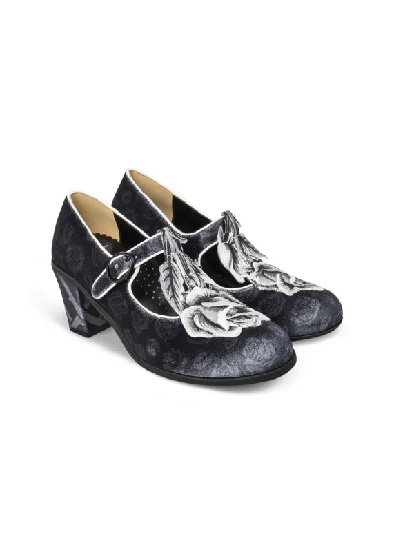 Chocolaticas® Mid Heels Black Tudor Women's Mary Jane Pump sold by Modcloth