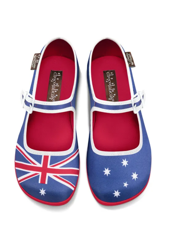 Chocolaticas® Australian Flag Women's Mary Jane Flat sold by Modcloth