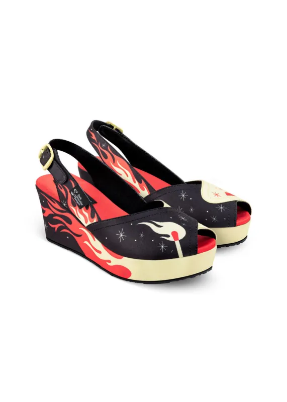 Chocolaticas® She's On Fire Women's Sandal sold by Modcloth