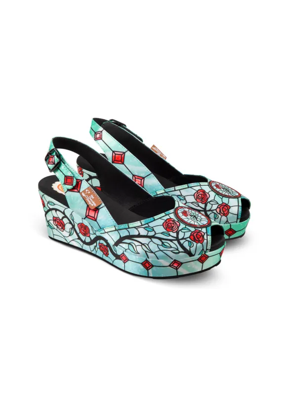 Chocolaticas® Stained Roses Women's Sandal sold by Modcloth