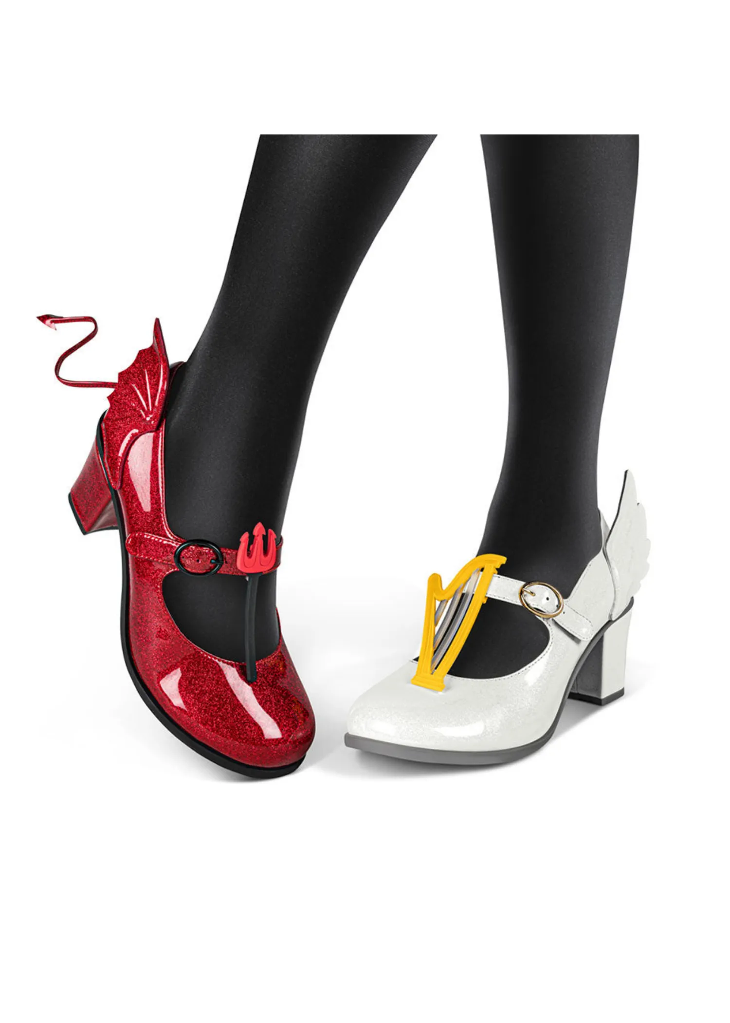 Chocolaticas® Mid Heels Angel & Demon Women's Mary Jane Pump sold by Modcloth