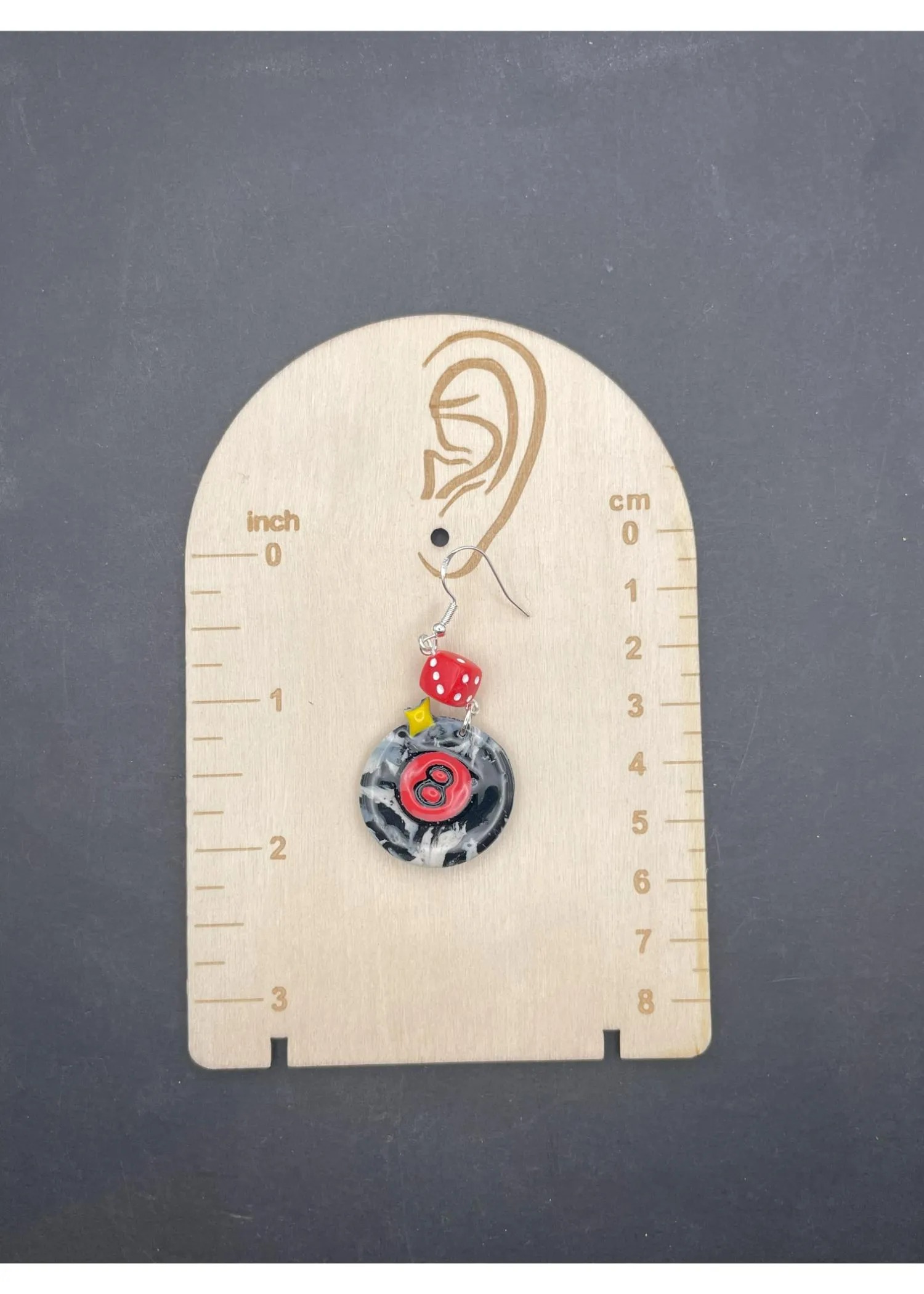 Tattoo Love 8 Ball Dangle Earrings sold by Modcloth product image thumbnail 5