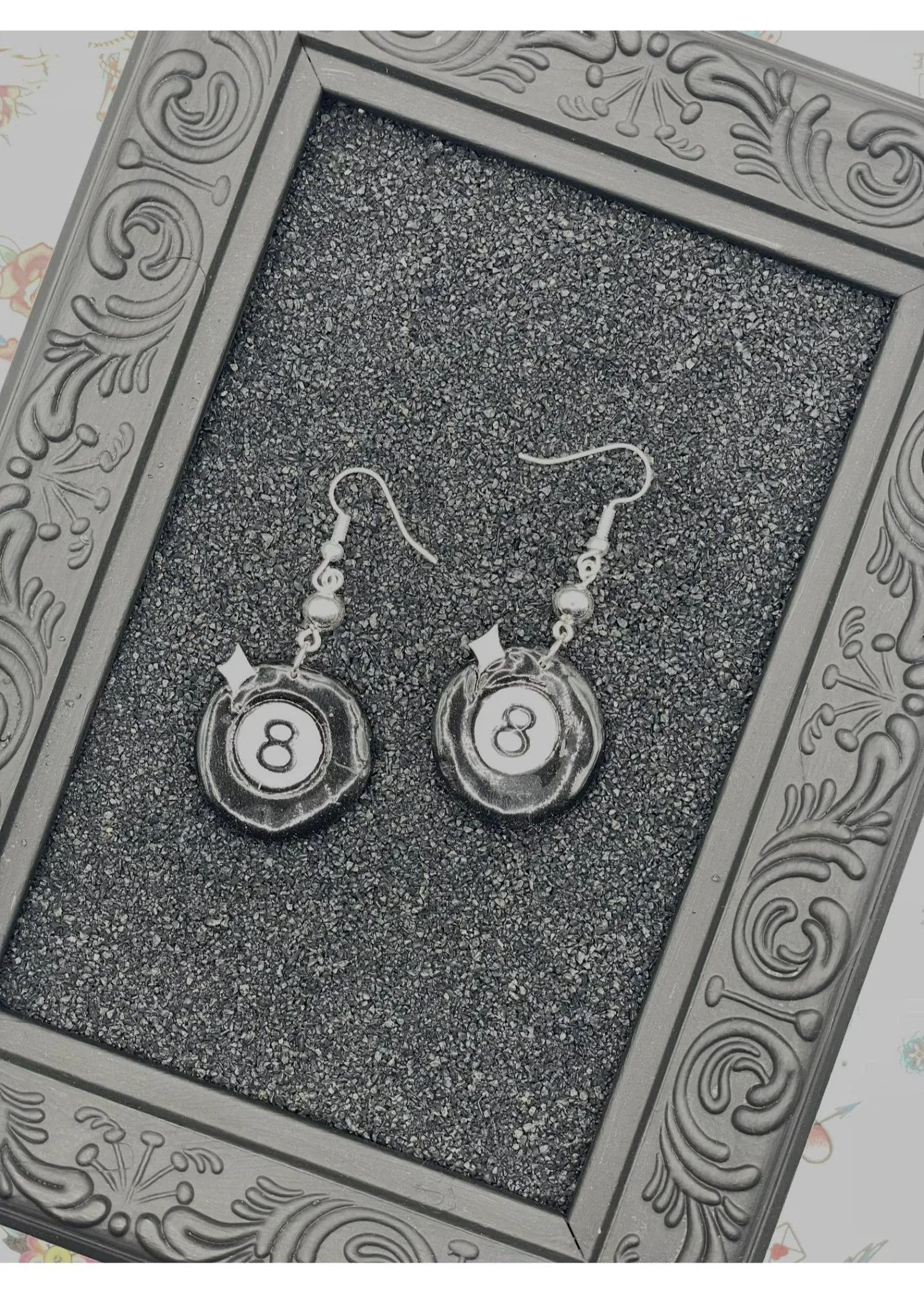 Tattoo Love 8 Ball Dangle Earrings sold by Modcloth product image thumbnail 3