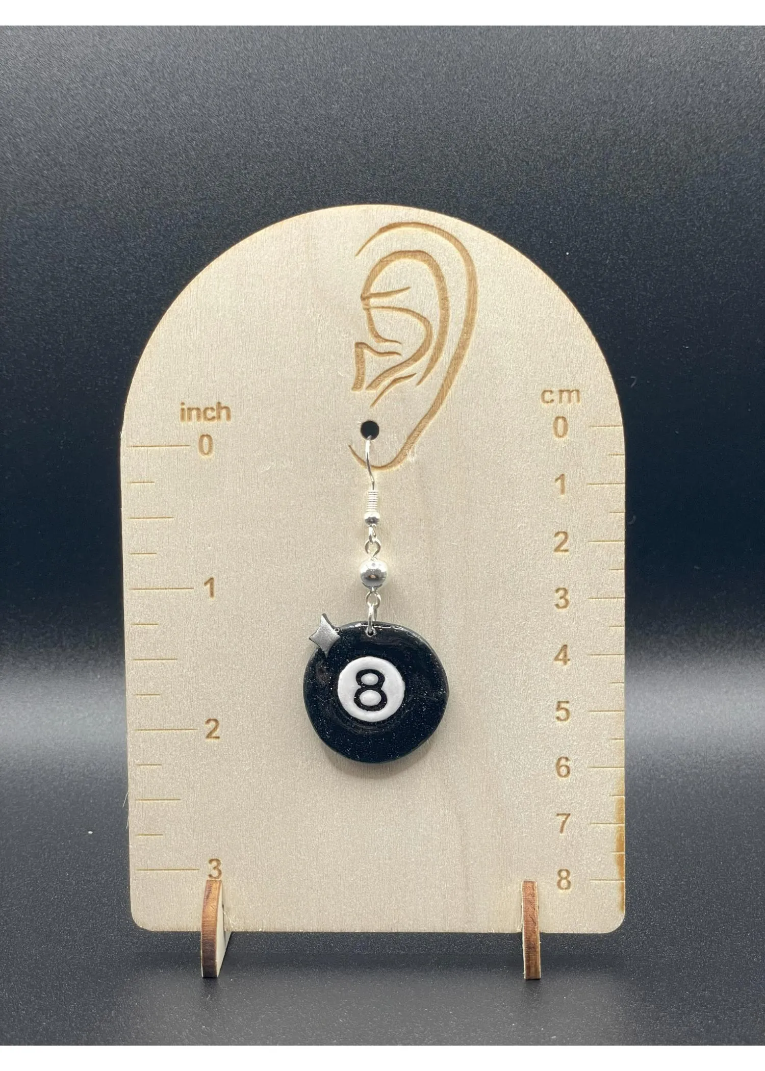 Tattoo Love 8 Ball Dangle Earrings sold by Modcloth product image thumbnail 4