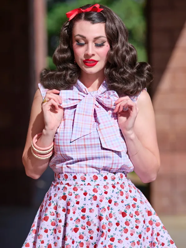 Plaid Bow Top sold by Modcloth