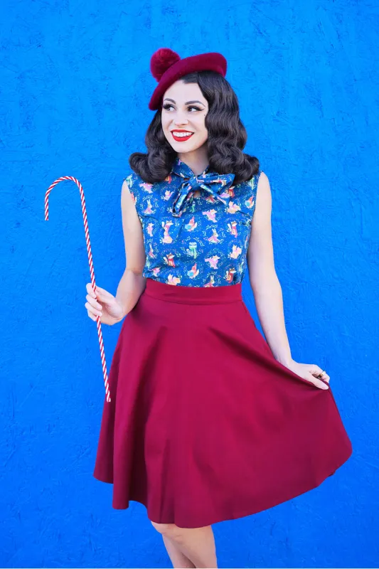 Charlotte Skirt in Burgundy sold by Modcloth