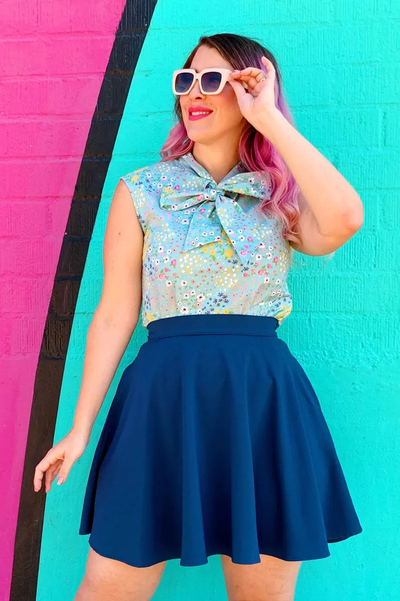 Ocean Blue Skater Skirt sold by Modcloth