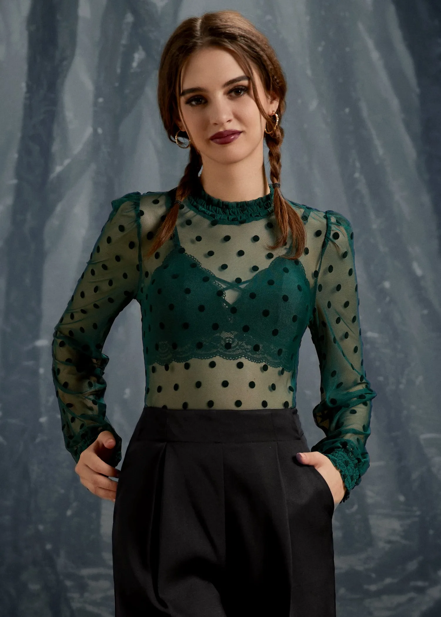 ModCloth Roxanne Smocked Mockneck Blouse sold by Modcloth product image thumbnail 5