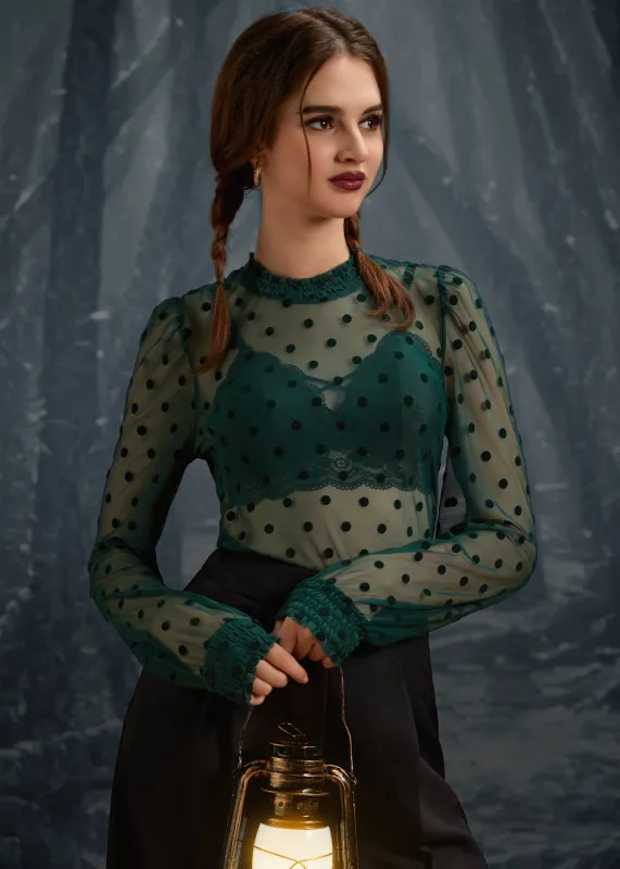 ModCloth Roxanne Smocked Mockneck Blouse made by Modcloth