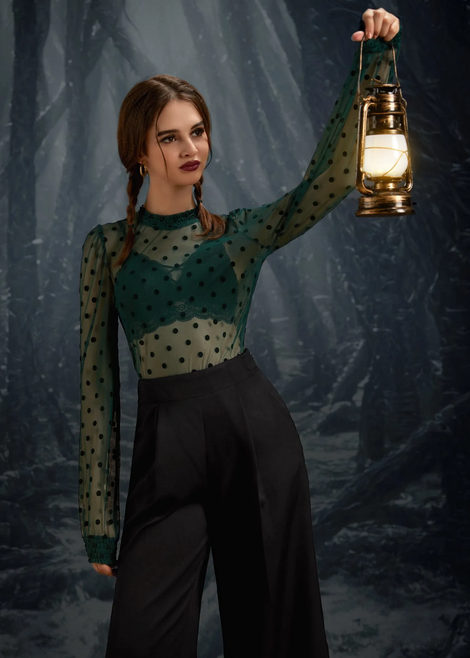 ModCloth Roxanne Smocked Mockneck Blouse sold by Modcloth product image thumbnail 4