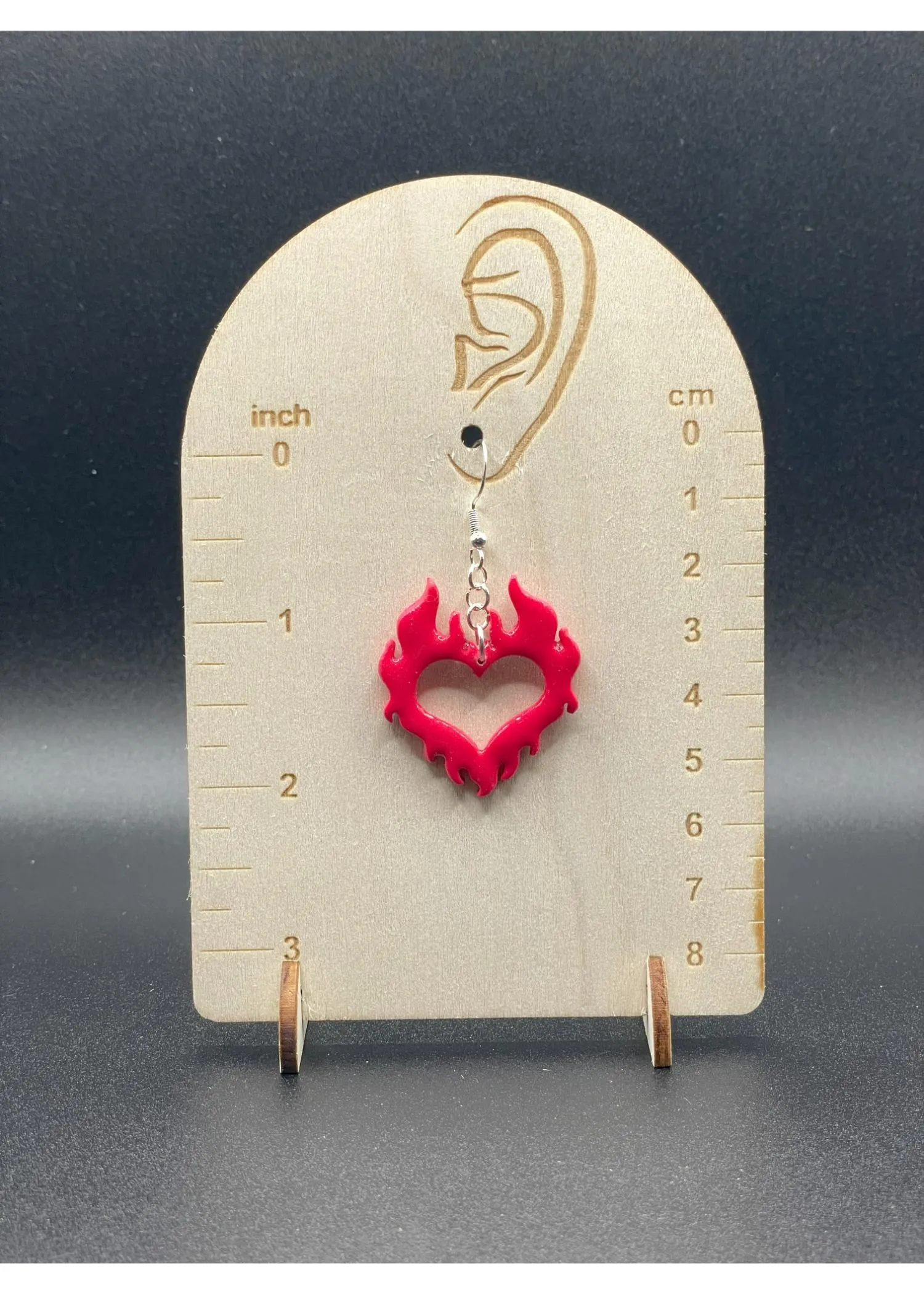 Tattoo Love Flaming Heart Earrings sold by Modcloth product image thumbnail 2