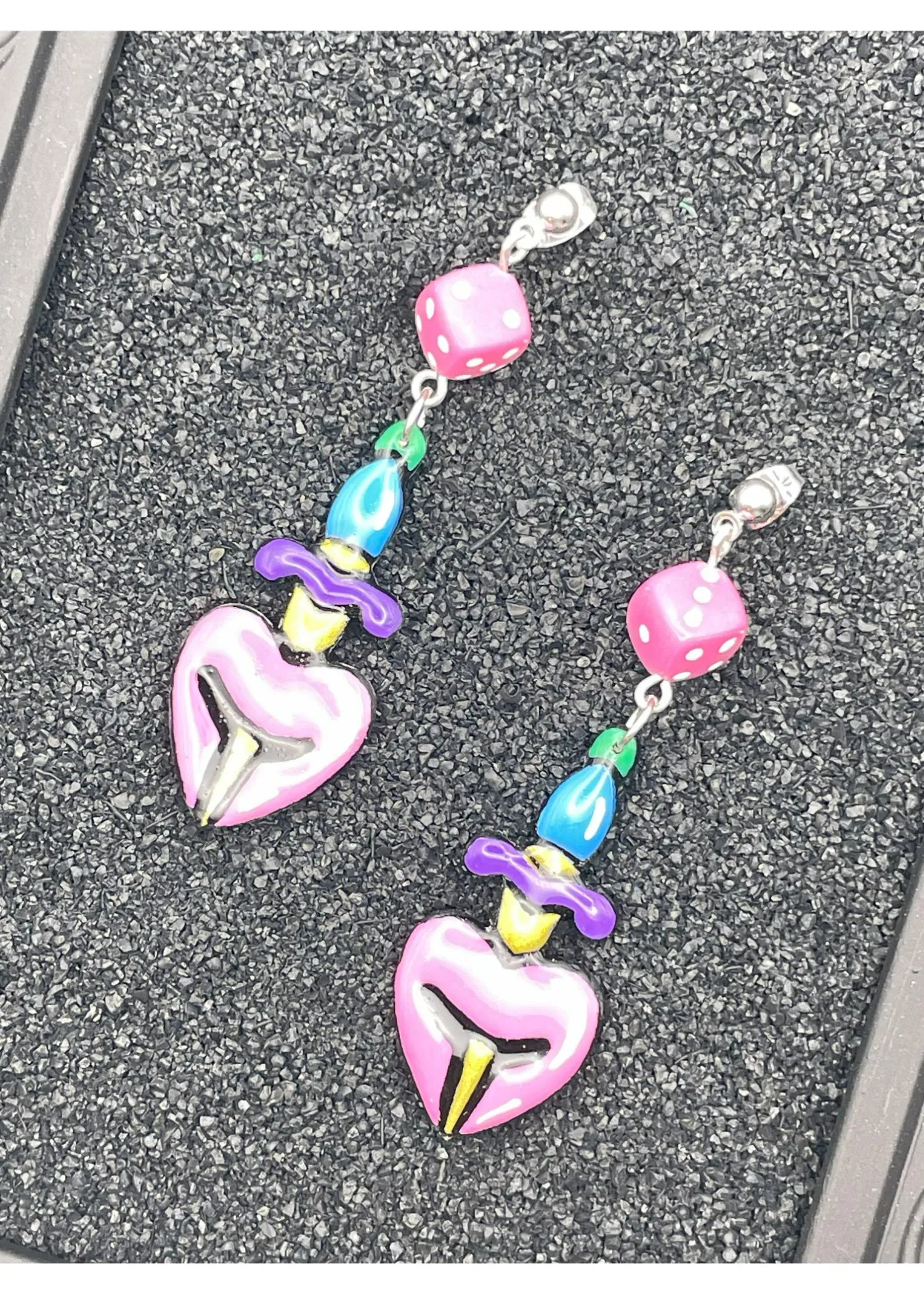 Tattoo Love Heart Dagger Earrings sold by Modcloth