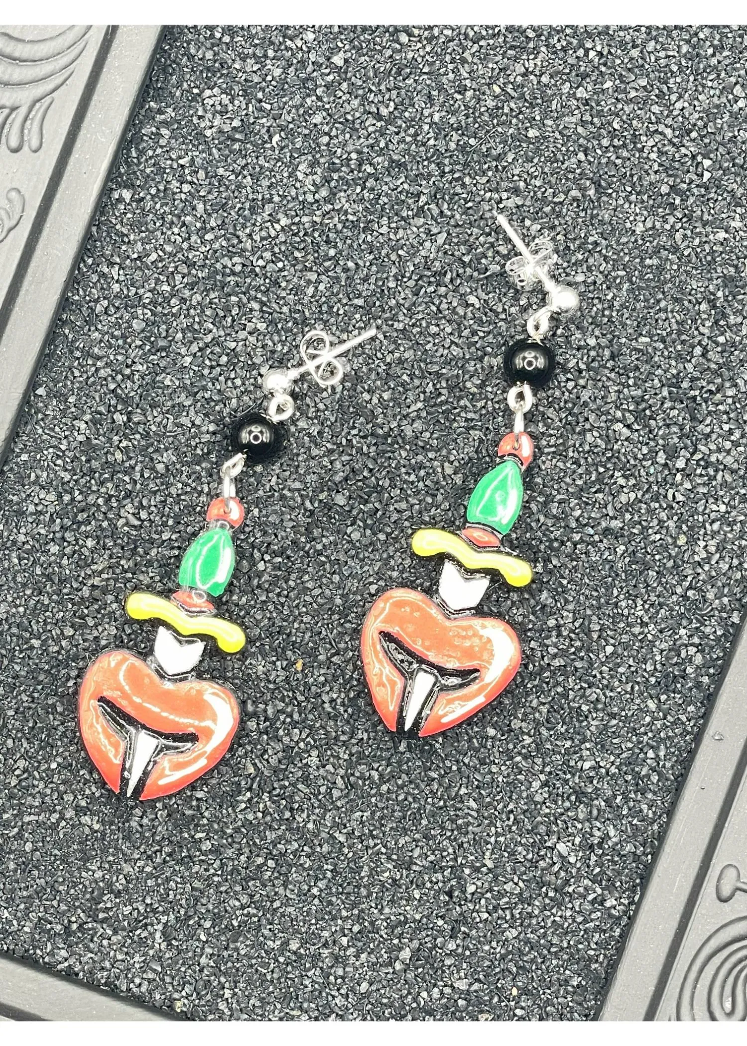 Tattoo Love Heart Dagger Earrings sold by Modcloth product image thumbnail 4