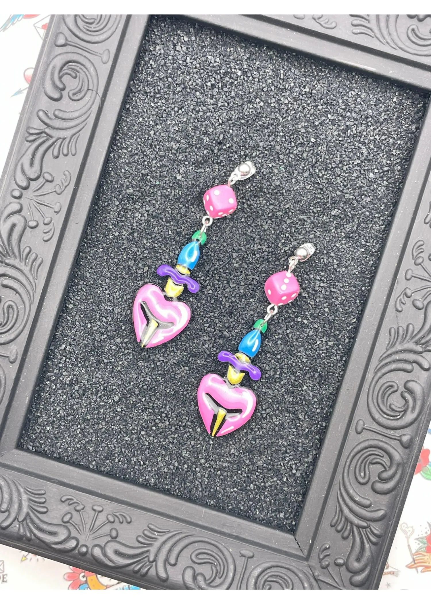 Tattoo Love Heart Dagger Earrings sold by Modcloth product image thumbnail 2