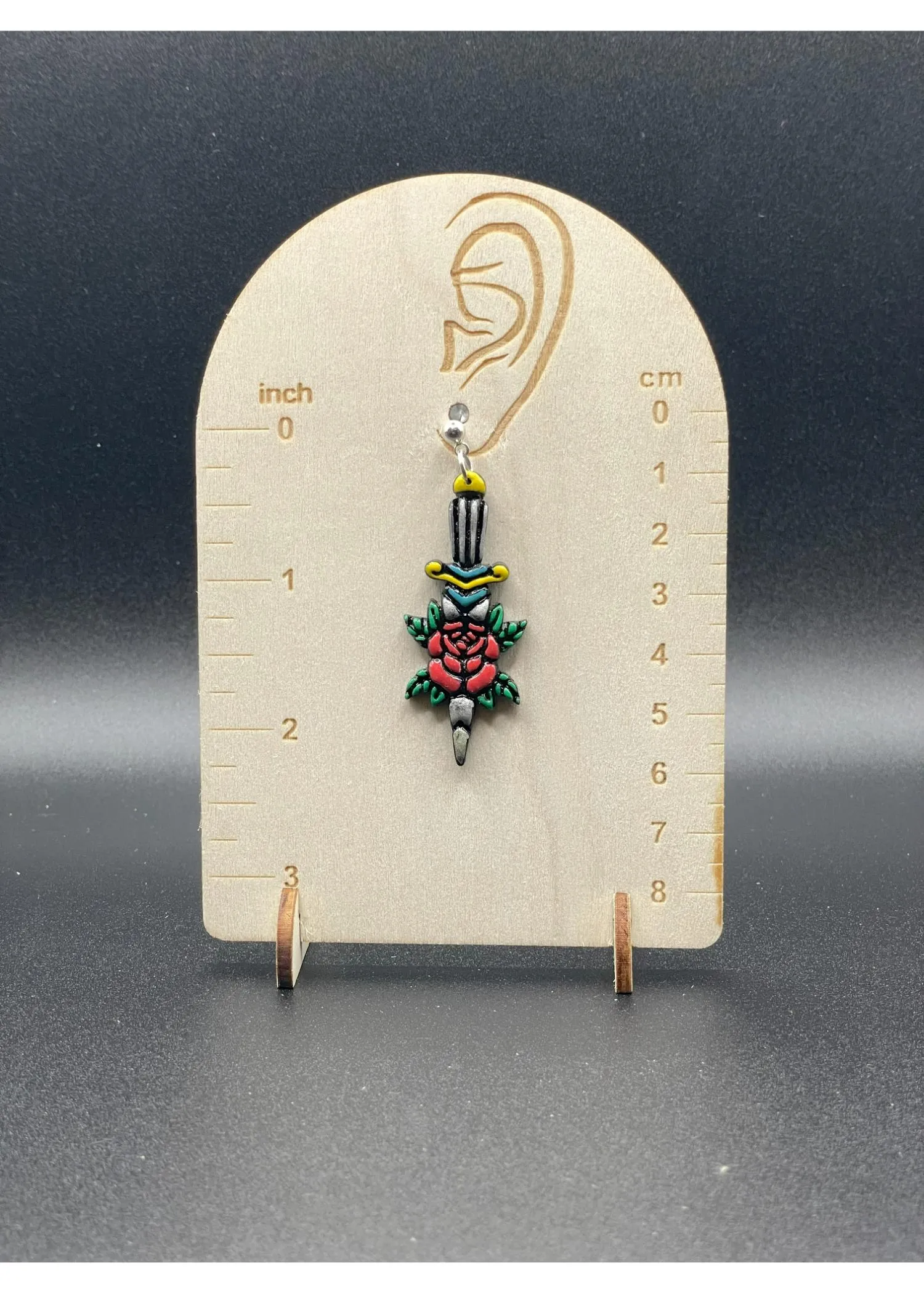 Tattoo Love Rose Dagger Earrings sold by Modcloth product image thumbnail 2
