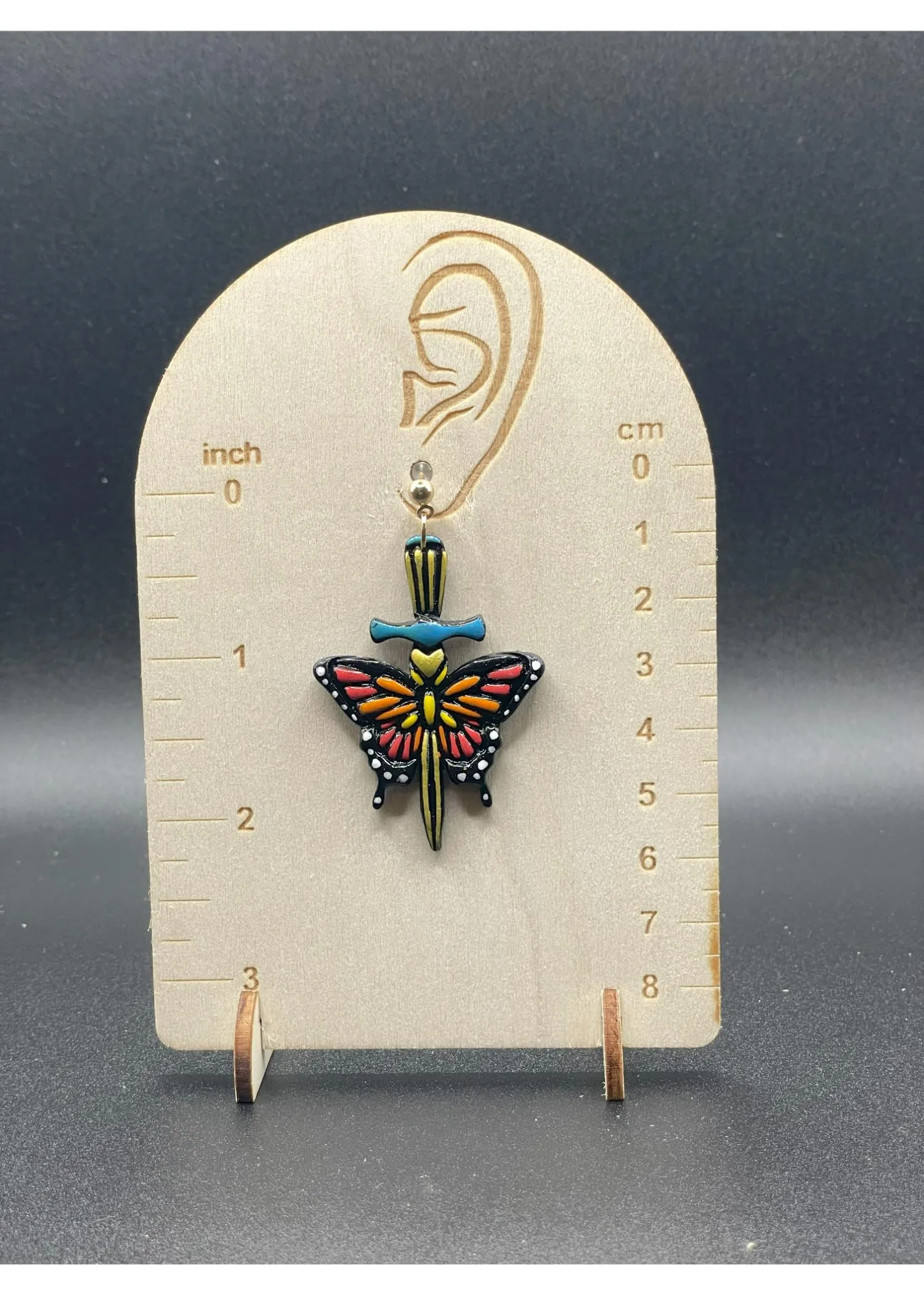 Tattoo Love Butterfly Dagger Earrings sold by Modcloth product image thumbnail 2