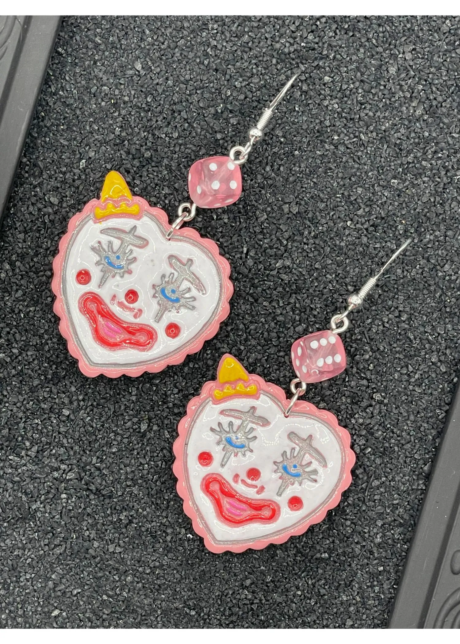 Tattoo Love Clown Heart Earrings sold by Modcloth