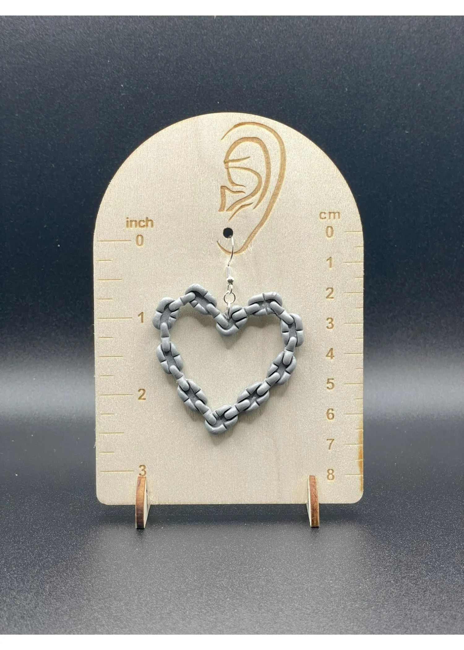 Tattoo Love Chain Link Heart Earrings sold by Modcloth product image thumbnail 2