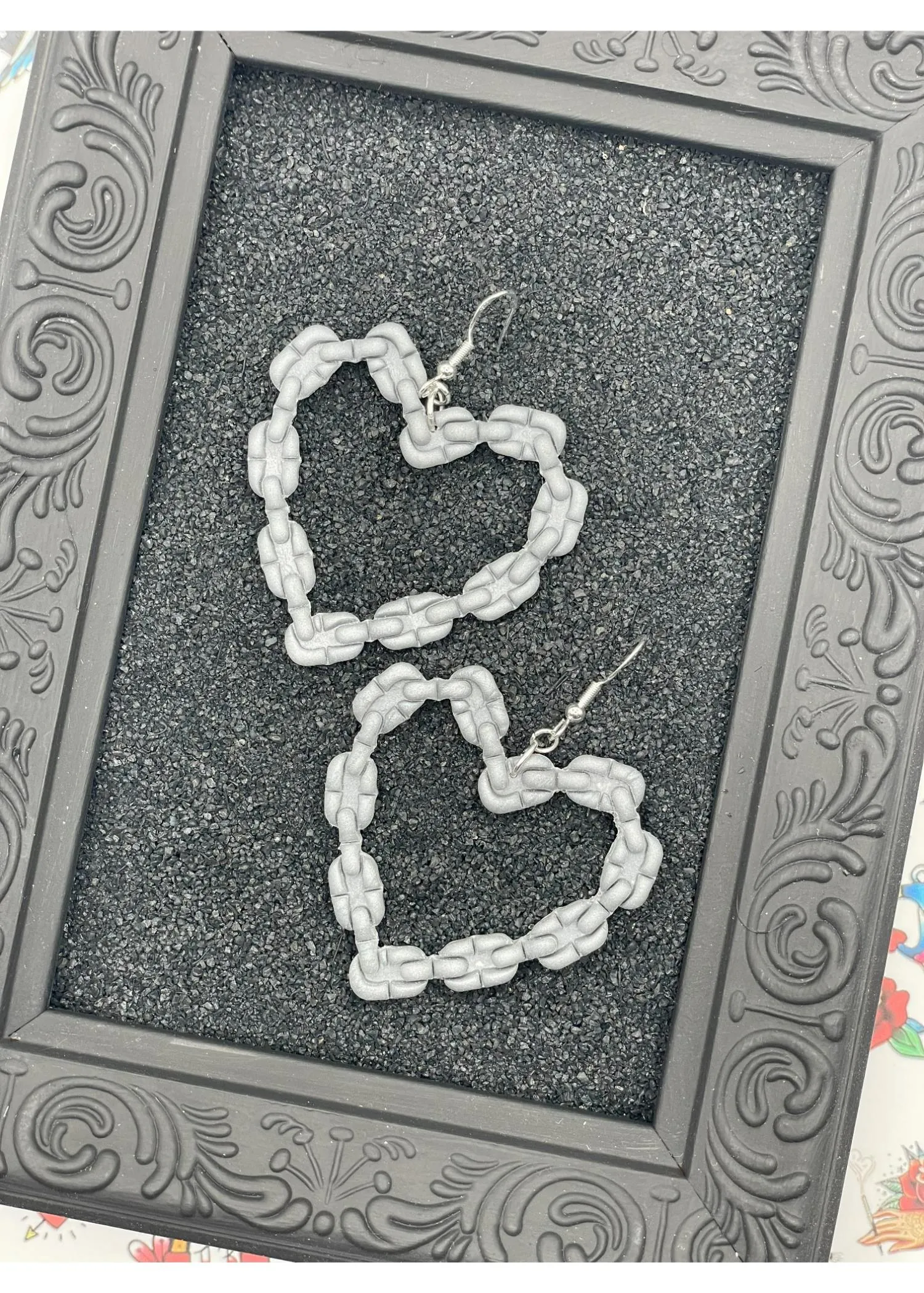 Tattoo Love Chain Link Heart Earrings sold by Modcloth product image thumbnail 3