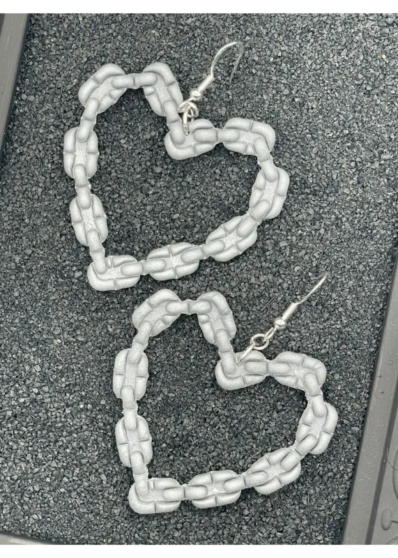 Tattoo Love Chain Link Heart Earrings sold by Modcloth