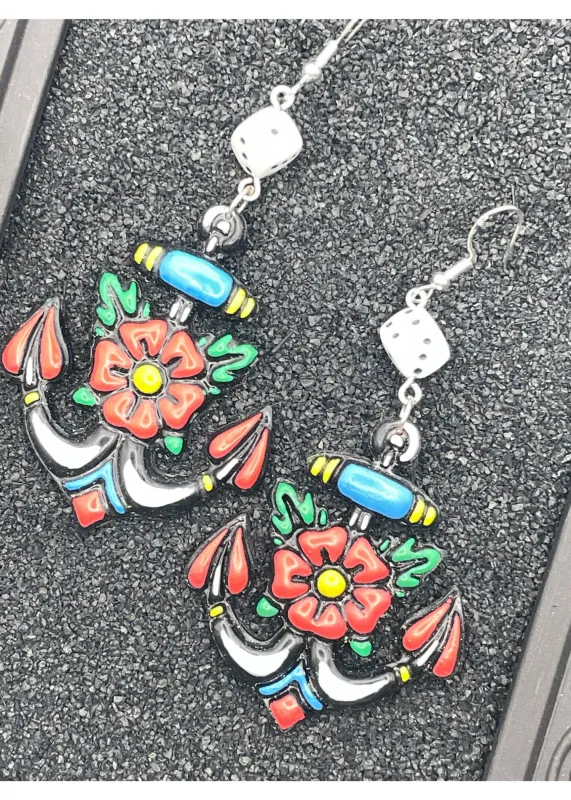 Tattoo Love Anchor Dangly Earrings sold by Modcloth