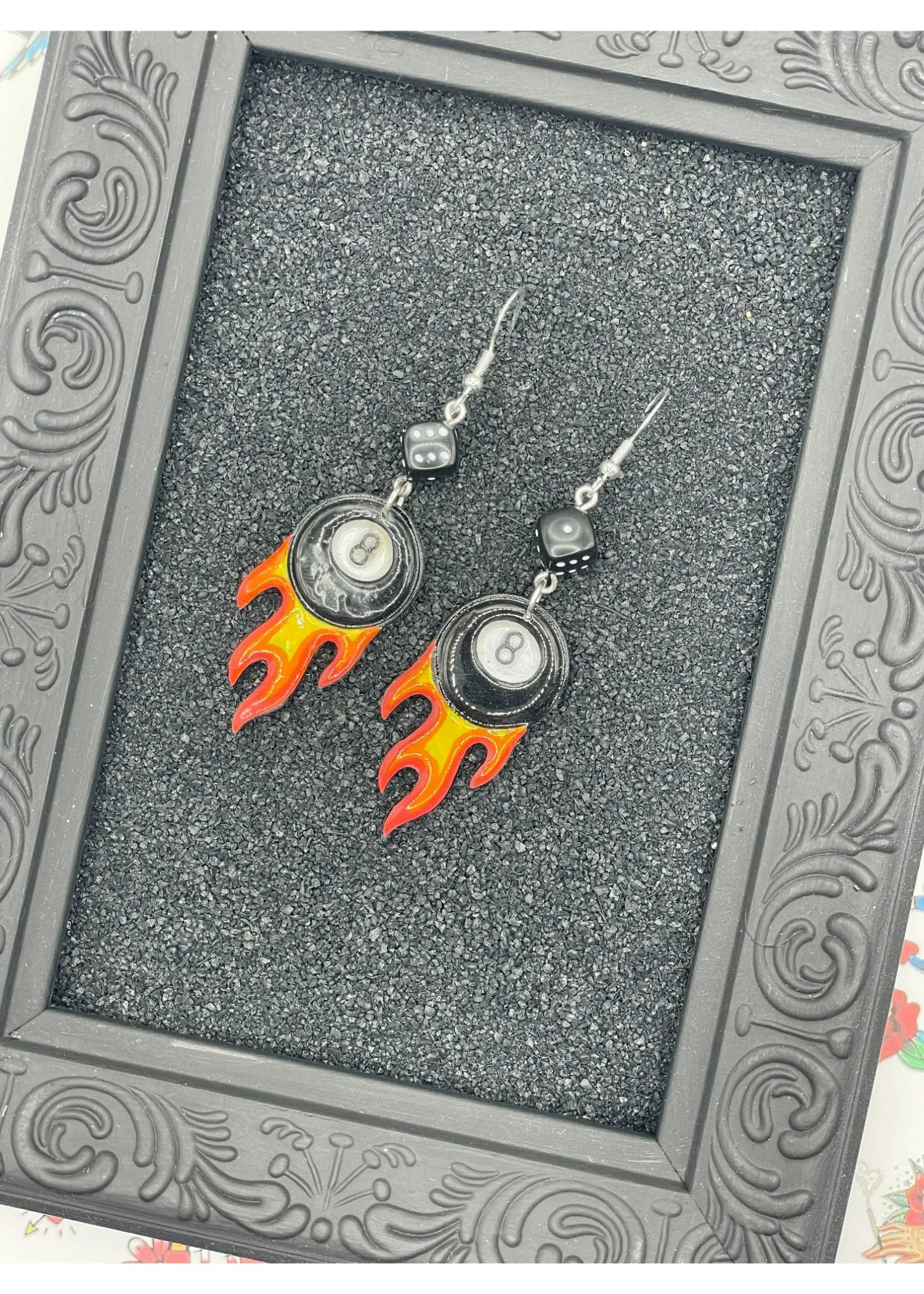 Tattoo Love Flaming 8 Ball Earrings sold by Modcloth product image thumbnail 2