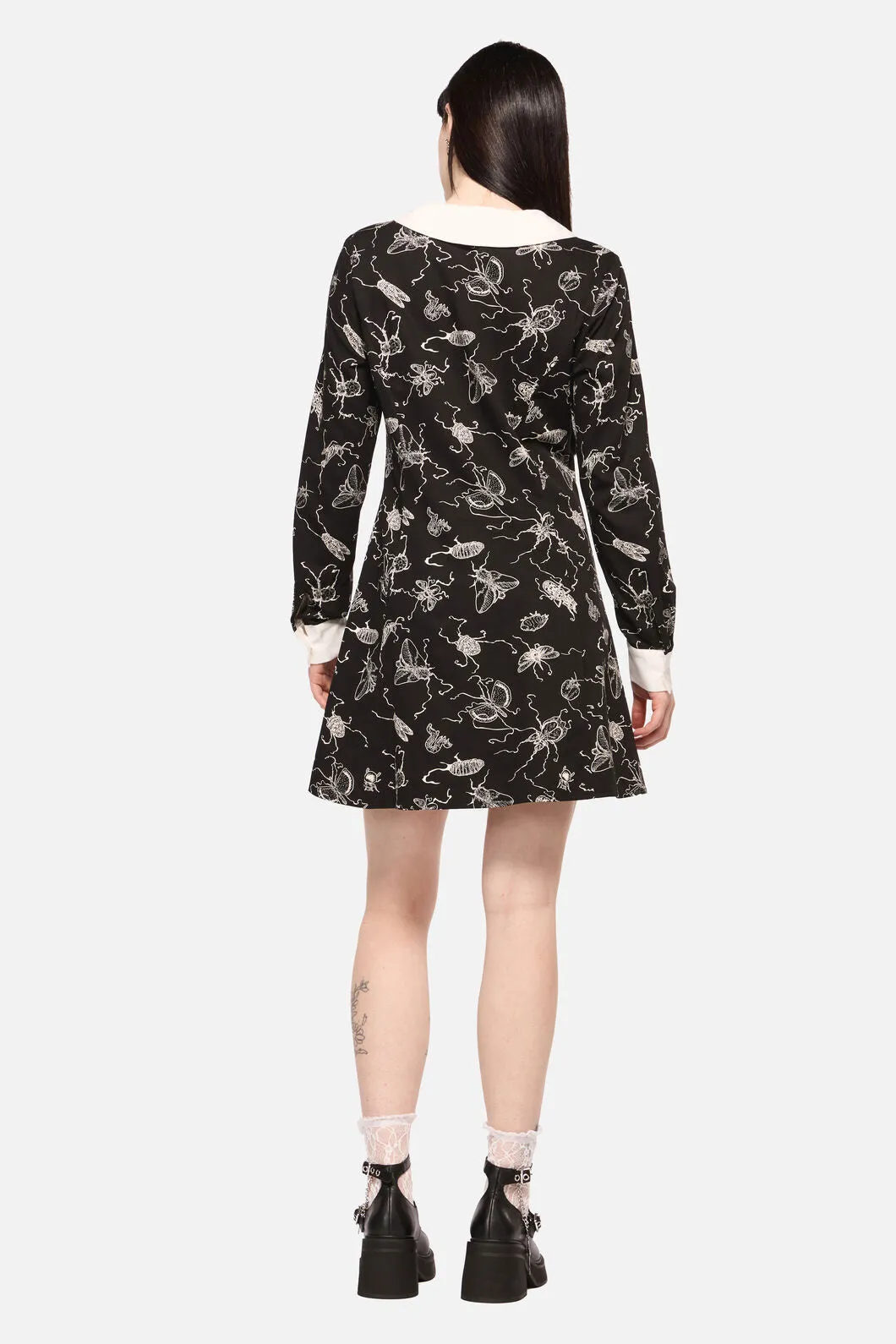 Dark Pieridae Print Long Sleeve Dress sold by Modcloth product image thumbnail 4