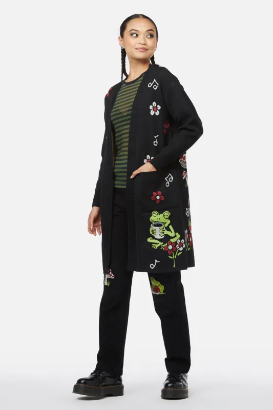 Froggy Picnic Cardigan sold by Modcloth