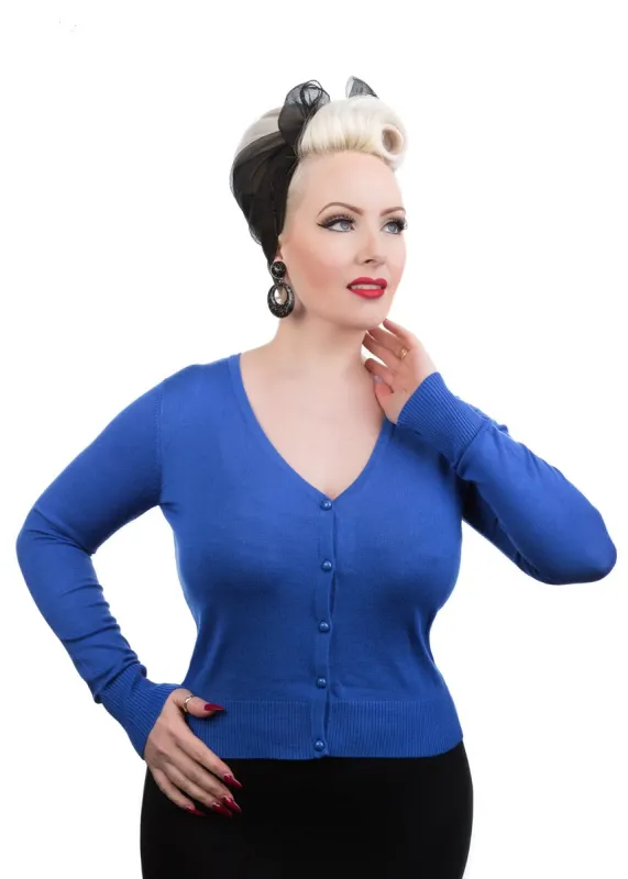 Navy Blue V-Neck Cardigan sold by Modcloth