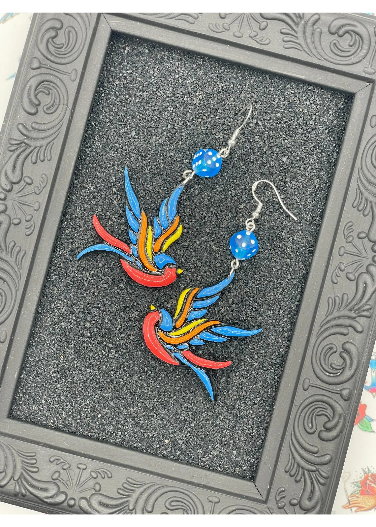 Tattoo Love Painted Swallow Earrings sold by Modcloth product image thumbnail 3