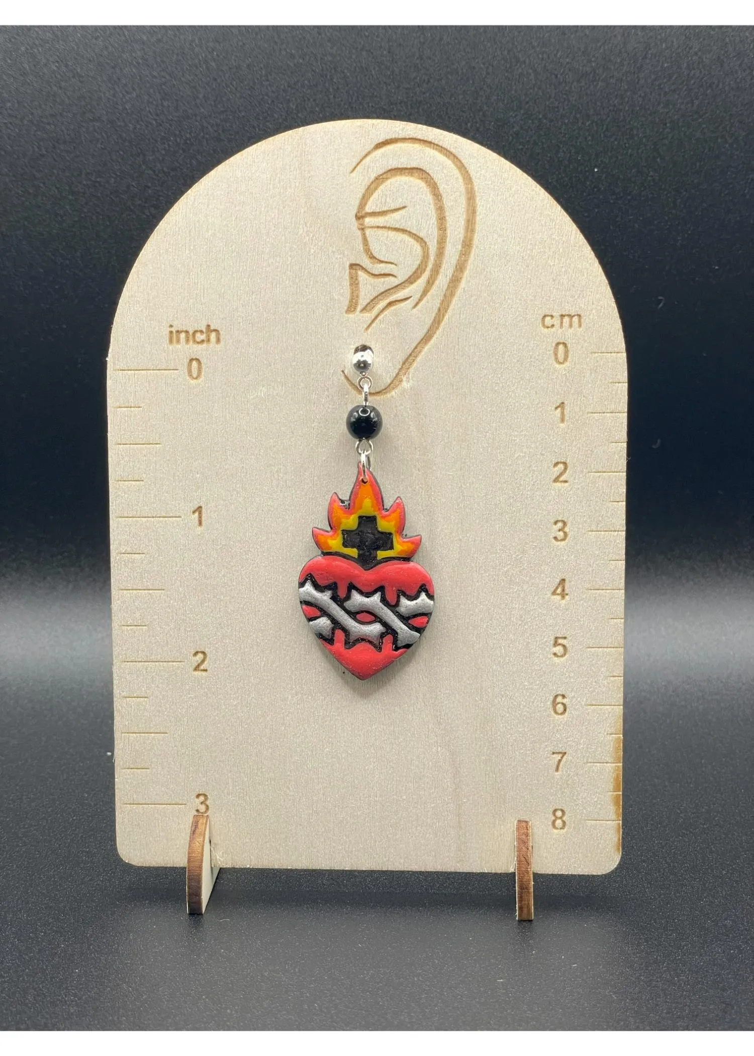 Tattoo Love Sacred Heart Barbed Wire Earrings sold by Modcloth product image thumbnail 2