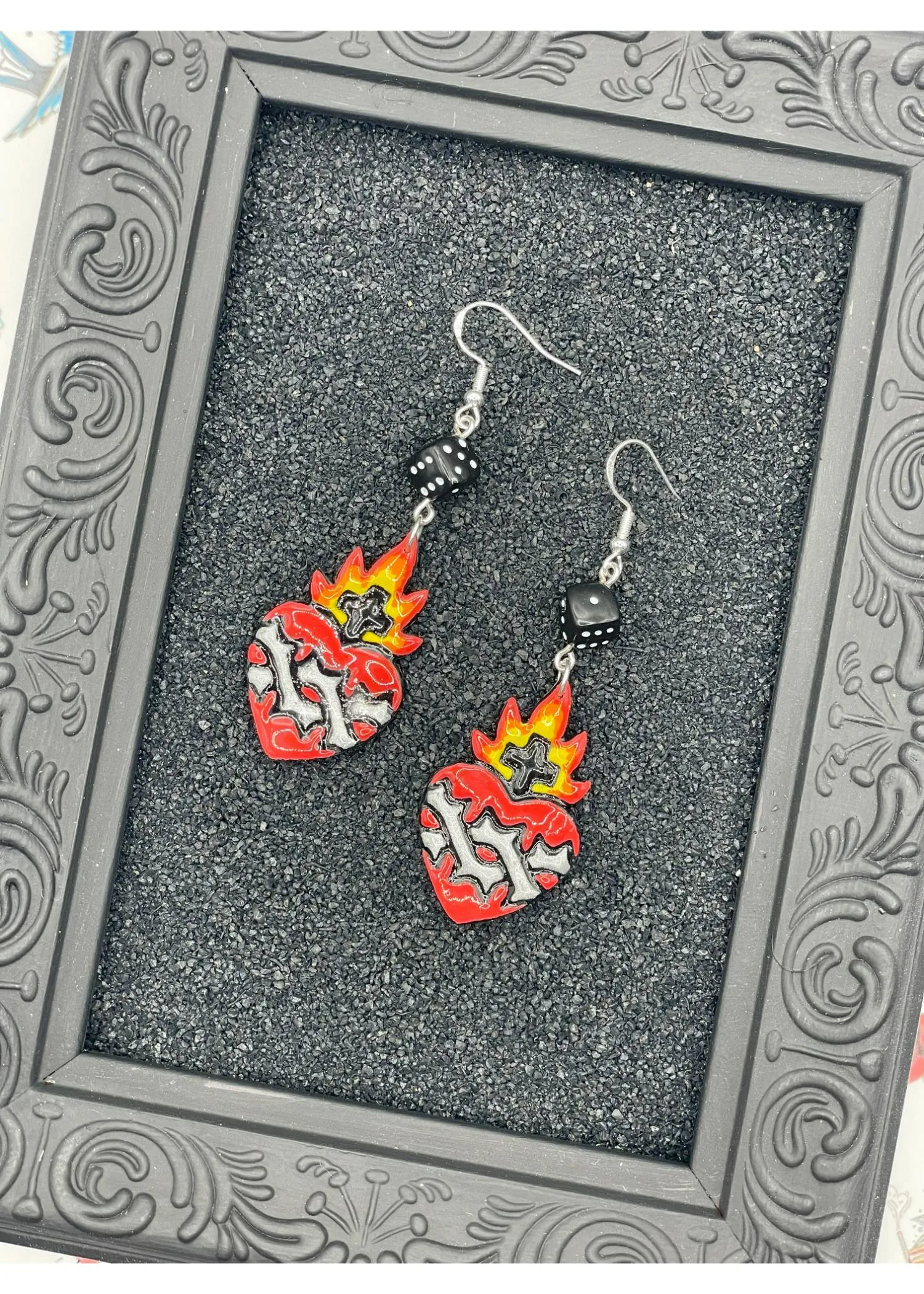 Tattoo Love Sacred Heart Barbed Wire Earrings sold by Modcloth product image thumbnail 3