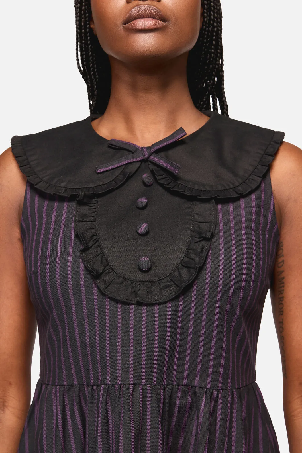 Sabrina Pinstripe Goth Dress sold by Modcloth product image thumbnail 5