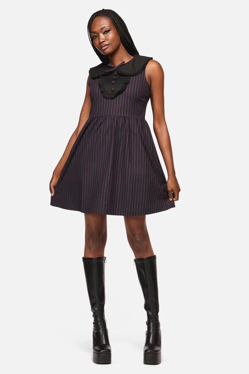 Sabrina Pinstripe Goth Dress sold by Modcloth product image thumbnail 4