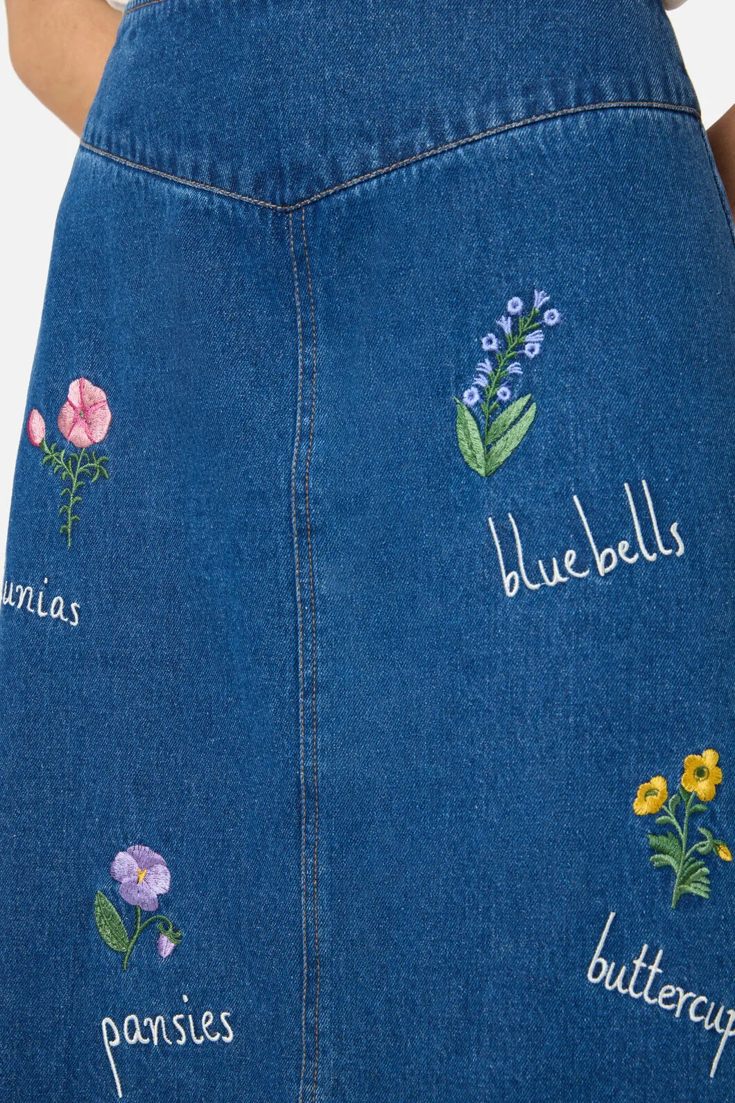 Flower Patch Emb Denim Skirt sold by Modcloth product image thumbnail 5