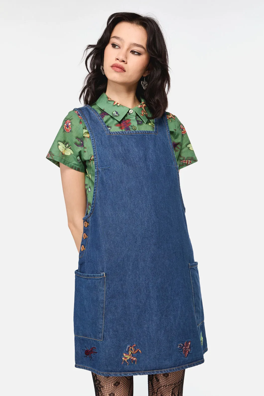 Bugs Galore Embroidered Pinafore sold by Modcloth product image thumbnail 2