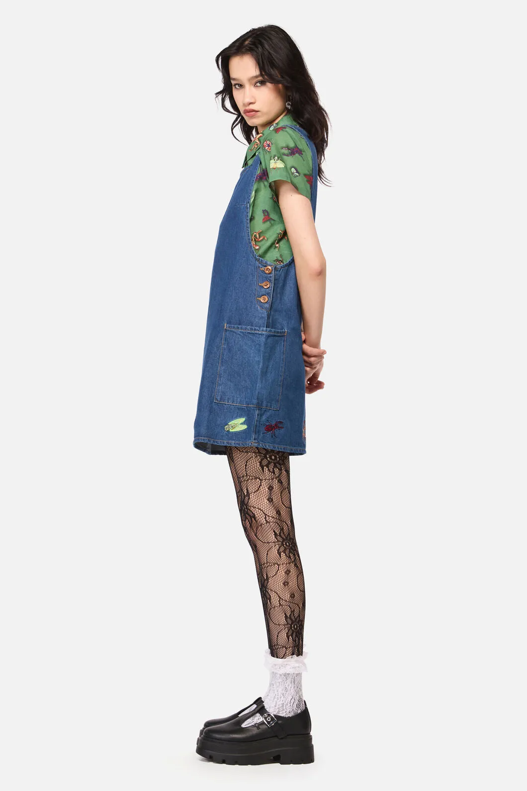 Bugs Galore Embroidered Pinafore sold by Modcloth product image thumbnail 3